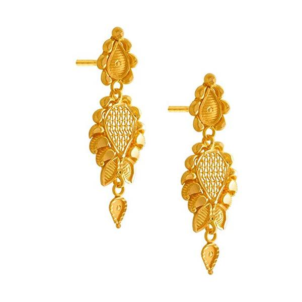 Yellow Gold Jhumki Earrings